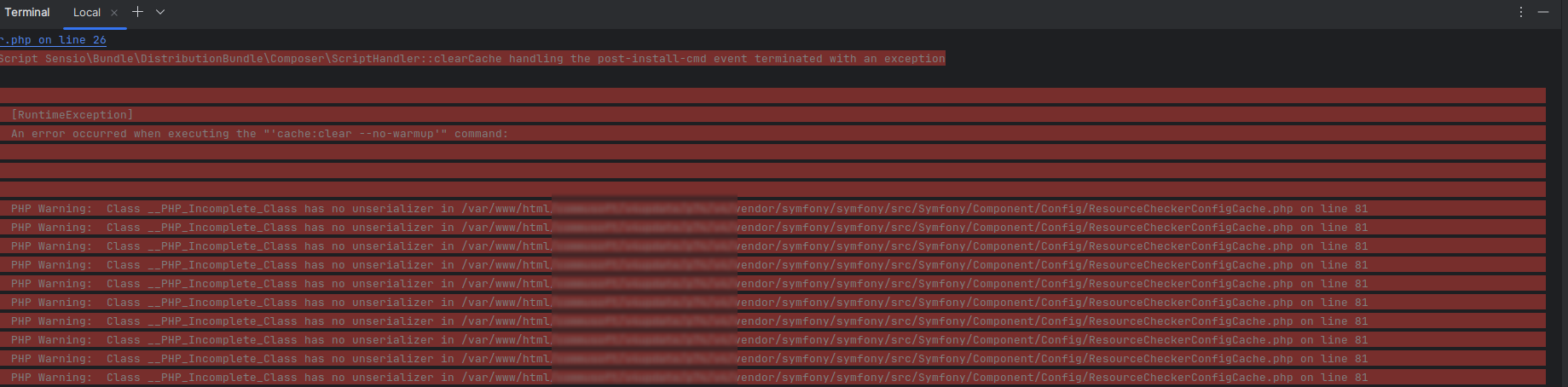 Warning: Class __PHP_Incomplete_Class has no unserializer